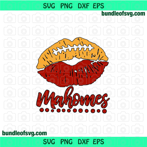 Mahomes svg Kansas City Chiefs Lips svg American Football svg Rugby svg eps png dxf files Cameo Cricut
