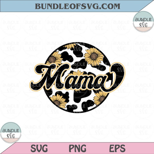 Mama PNG Sublimation Retro Sunflower Mama Western Png Svg Eps files Cameo Cricut - BundleofSVG