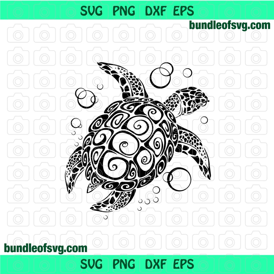 Mandala Turtle svg Tribal Sea Turtle Floral svg Mandala Shell Turtle Silhouette svg eps png dxf Instant Download file Cricut