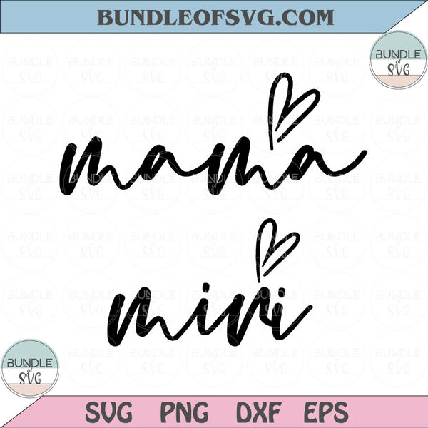 Match Mom and baby Svg Mama and Mini Matching Svg Png Dxf