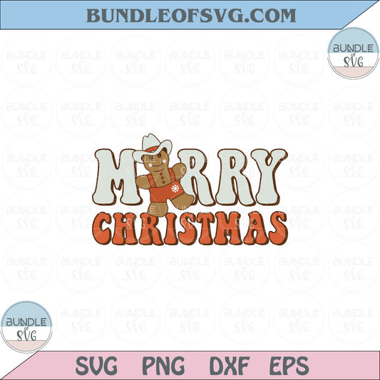 Merry Christmas Cowboy Gingerbread Cowboy hat Svg Png Sublimation Eps files Cameo Cricut - BundleofSVG