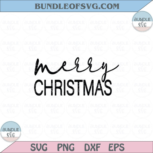 Merry Christmas Svg Retro Merry Christmas Hand Lettered Svg Png Dxf Eps files Cameo Cricut - BundleofSVG