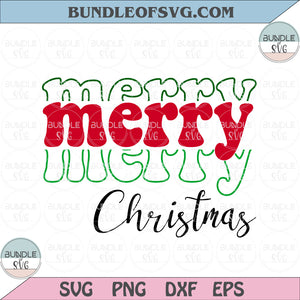 Merry Merry Merry Christmas Svg Retro Christmas Svg Vintage Christmas svg dxf eps png files
