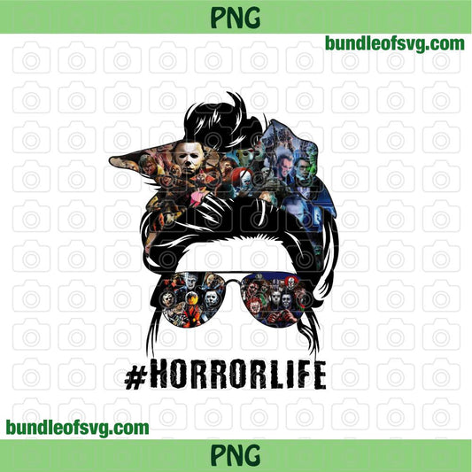 Messy Bun Horror Life Bleached png Horror Movie Killer Jason Michael Myers Saw Freddy Krueger PNG Sublimation png file - BundleofSVG