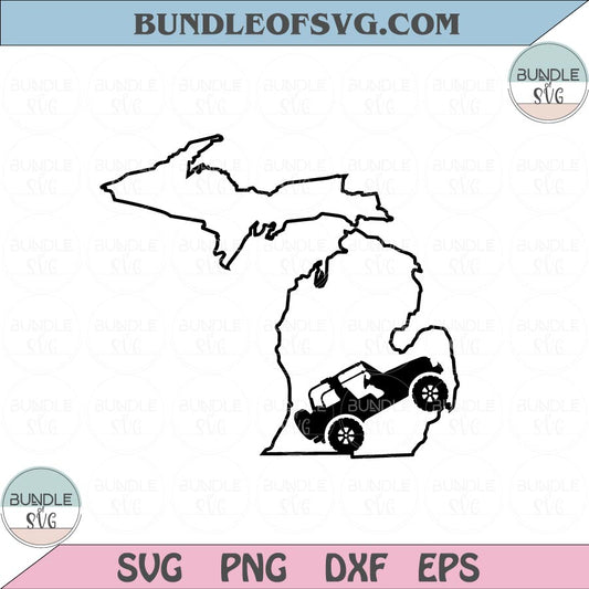 Michigan Jeep svg Jeep Michigan State Svg Jeep Michigan Map Svg Png dxf eps cut files Silhouette Cameo Cricut - BundleofSVG