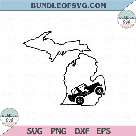 Michigan Jeep svg Jeep Michigan State Svg Jeep Michigan Map Svg Png dxf eps cut files Silhouette Cameo Cricut