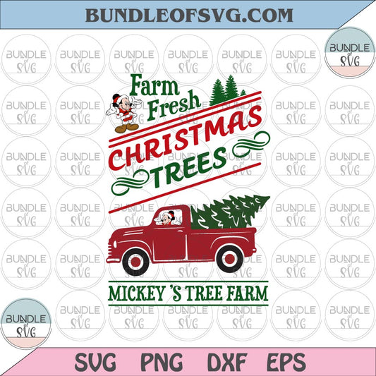 Mickey Farm Fresh Christmas Tree svg Christmas Mickey's Trees Farm svg eps png dxf cut files cricut - BundleofSVG