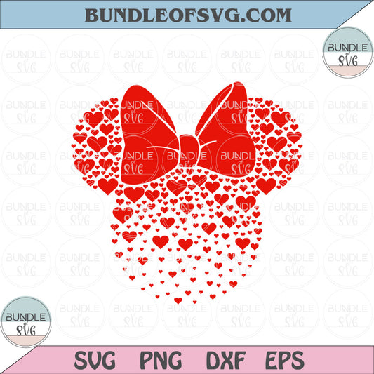Minnie Mouse Hearts Svg Heart Minnie Mouse svg Valentine's Day Svg png dxf eps files cameo cricut - BundleofSVG