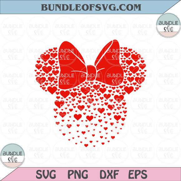 Minnie Mouse Hearts Svg Heart Minnie Mouse svg Valentine's Day Svg png dxf eps files cameo cricut