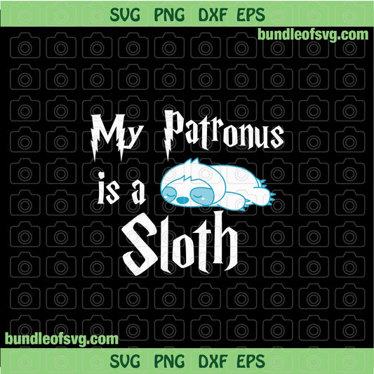 My Patronus Is Sloth SVG Funny svg Lazy Day svg Sleeping Sloth svg Sleep Sloth svg png dxf files cameo cricut - BundleofSVG