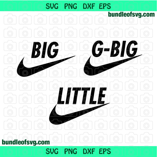 Nike Big Little G Big SVG T Shirt Sorority Big Little G-big svg dxf png cut files cameo cricut - BundleofSVG