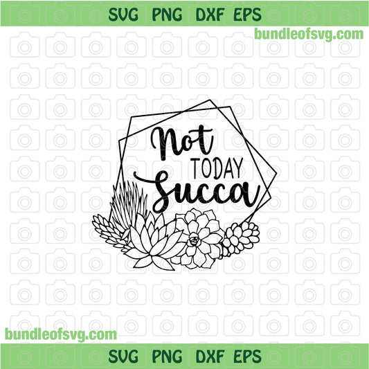 Not Today Succa svg Funny Succulent svg Cactus Lover svg png dxf cut files cricut - BundleofSVG