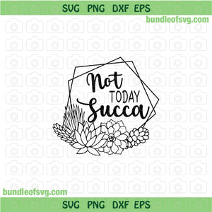 Not Today Succa svg Funny Succulent svg Cactus Lover svg png dxf cut files cricut