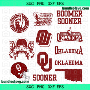 Oklahoma Sooners svg Boomer Sooner Ball sign Football Shirt Decor Labels ornaments Design Print svg eps png dxf files Cameo Cricut