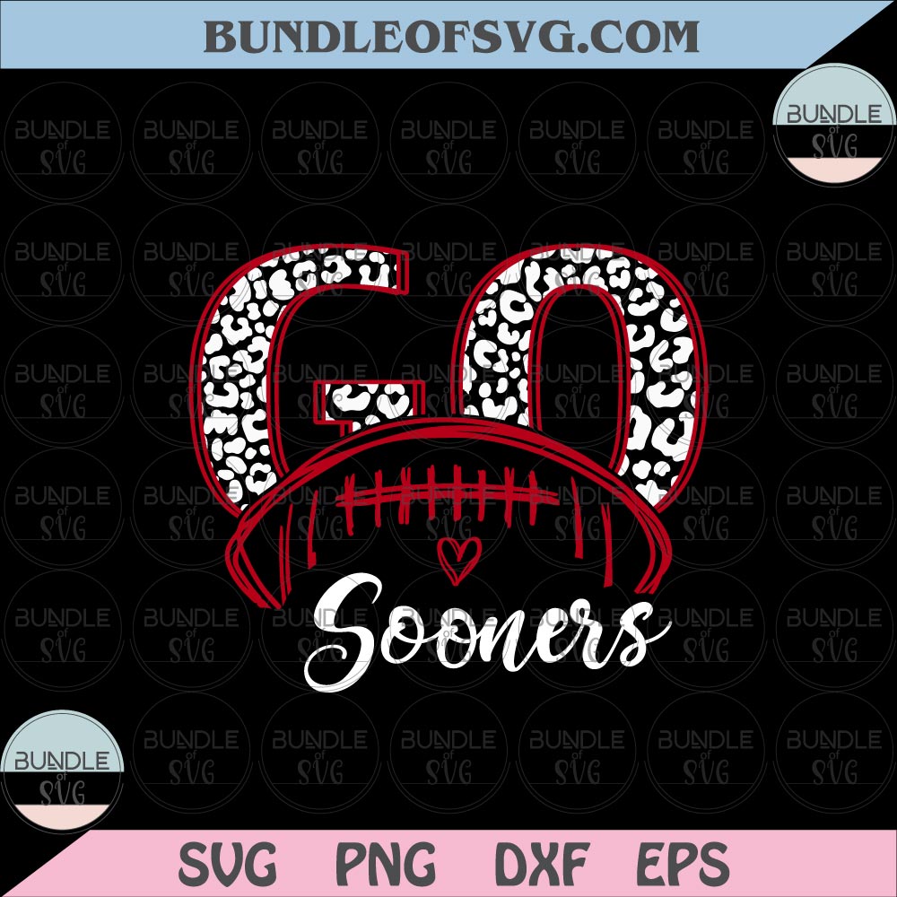 Oklahoma Sooners svg Leopard Go Sooners svg Go Sooners svg eps png dxf files Cameo Cricut - BundleofSVG