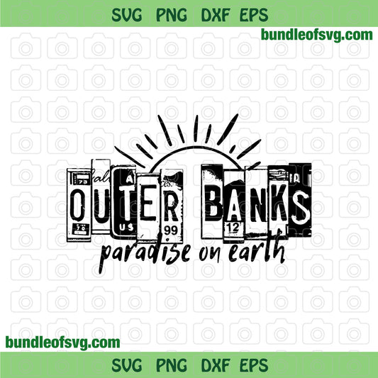 Outer Banks Paradise on Earth svg Hippie Pogue Life svg png dxf eps files cricut - BundleofSVG