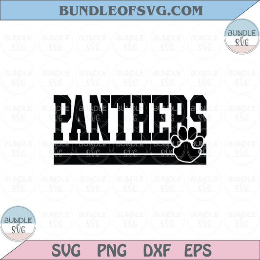 Panther Svg Love Panthers Png Panther Paw Football Svg Png Dxf Eps files Cameo Cricut - BundleofSVG