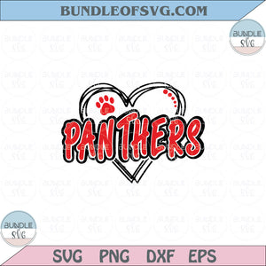 Panthers Svg Love Panthers Retro Heart Love Panther Paw Svg Png Dxf Eps files