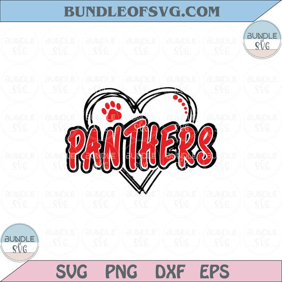 Panthers Svg Love Panthers Retro Heart Love Panther Paw Svg Png Dxf Eps files