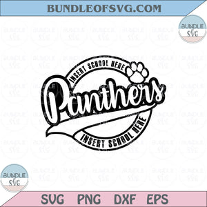 Panthers Svg Panther Paw svg Love Panthers Football School Svg Png Dxf Eps files Cameo