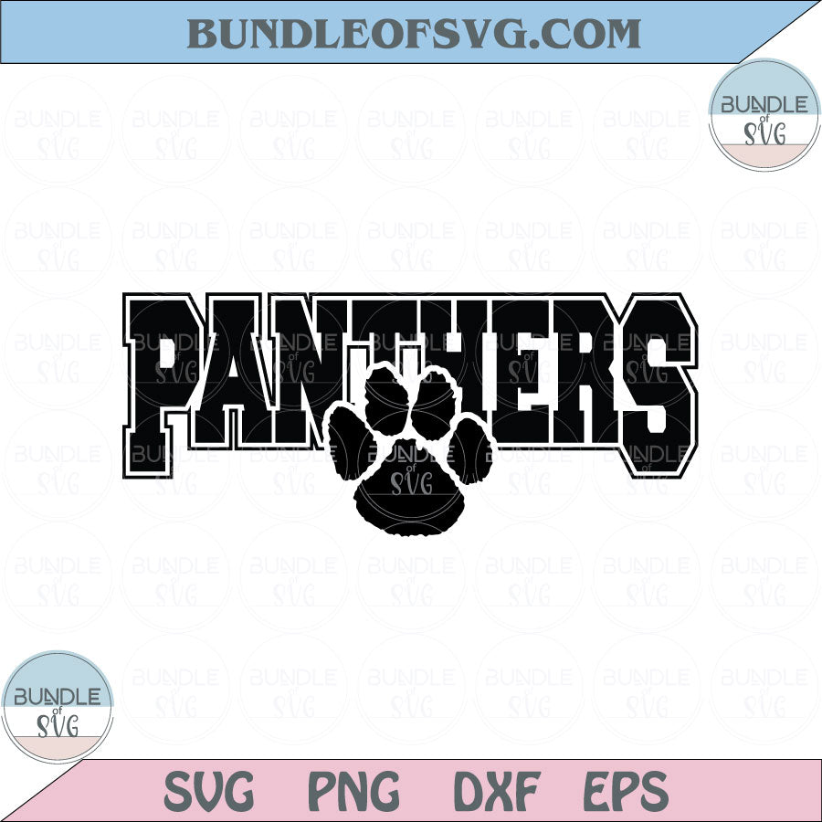 Panthers Svg Panther Paw svg Love Panthers Football Svg Png Dxf Eps files Cameo - BundleofSVG