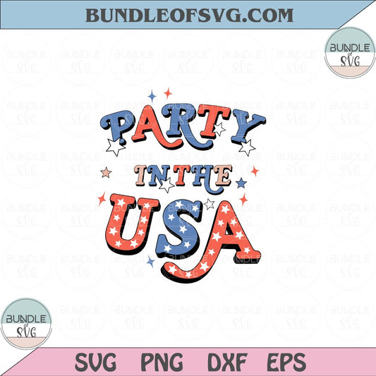 Party in the USA Svg 4th of July Independence day Party in the USA Png Sublimation Design Eps files - BundleofSVG
