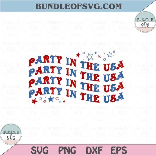 Party in the USA Svg 4th of July Svg American Fourth of July Png Dxf Eps files Cameo Cricut - BundleofSVG
