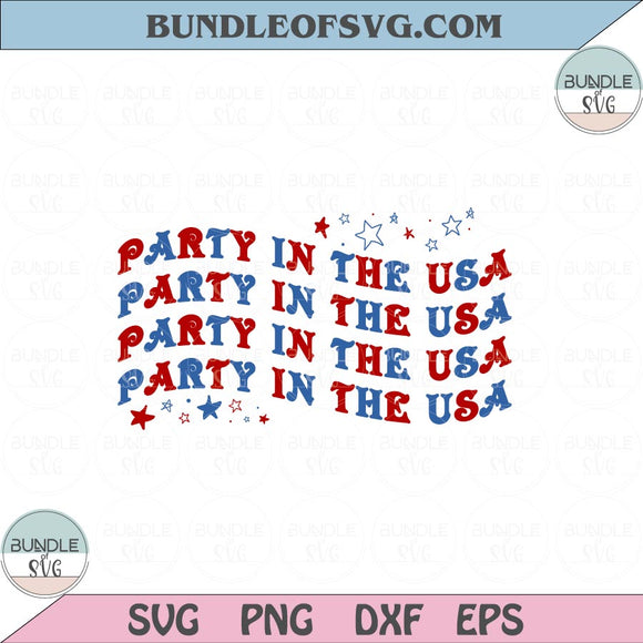 Party in the USA Svg 4th of July Svg American Fourth of July Png Dxf Eps files Cameo Cricut