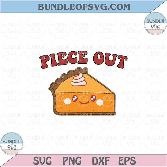 Piece Out Svg Fall Pumpkin Pie Thanksgiving Retro Groovy Svg Png Dxf Eps files Cameo Cricut