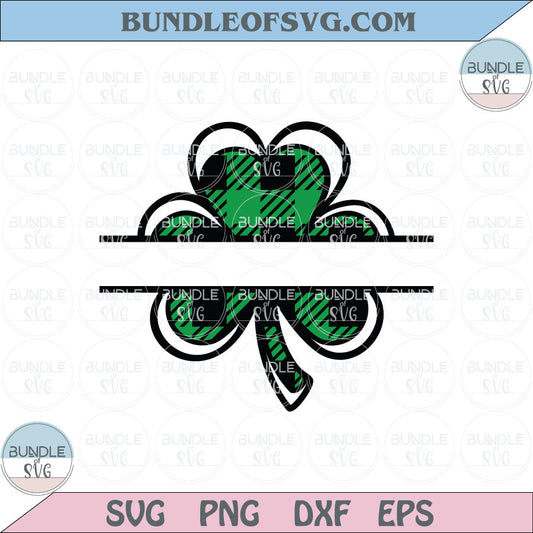 Plaid Clover Svg St Patricks Day Plaid Shamrock Name Frame Png Svg Dxf Eps Files - BundleofSVG