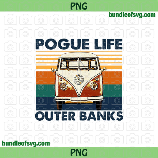 Pogue Life Outer Banks Png Sublimation Vintage Pogue Life PNG Retro Hippie Bus png file - BundleofSVG