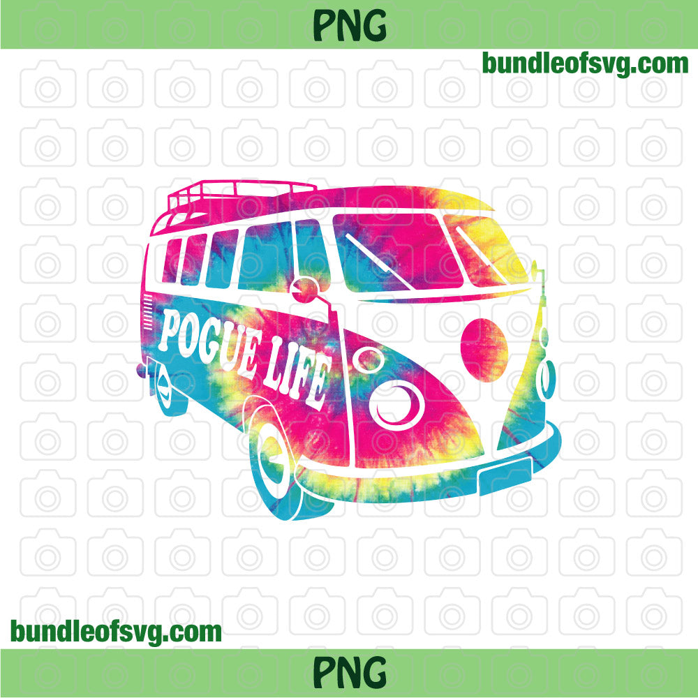 Van Pogue Life PNG Sublimation Hippie Van Tie Dye Outer Banks png Hippie Bus png file - BundleofSVG
