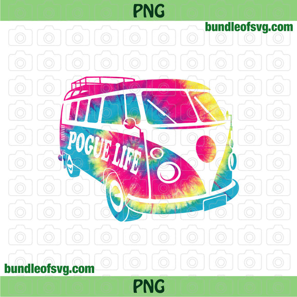 Van Pogue Life PNG Sublimation Hippie Van Tie Dye Outer Banks png Hippie Bus png file