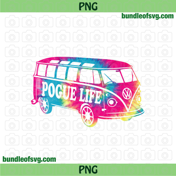 Pogue Life PNG Sublimation Hippie Van Tie Dye Outer Banks png Hippie Bus png file