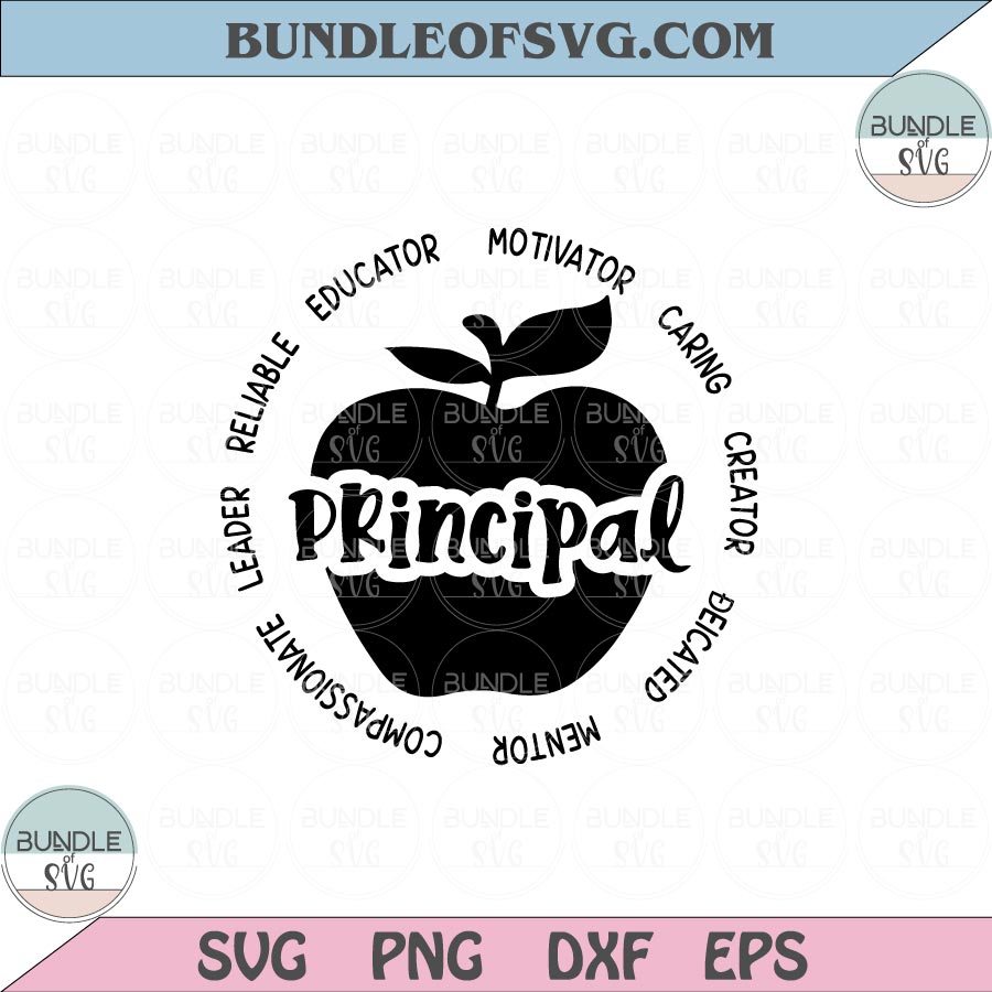 Principal Svg Back to School Svg Teacher Svg Principal Quote Svg Png Dxf Eps files Cameo Cricut