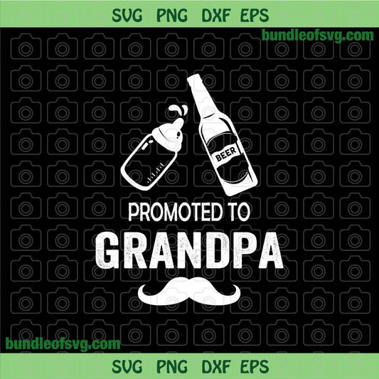 Promoted to Grandpa Svg Soon to be Granddad svg Grandparent svg Funny Granpa svg dxf png cut files cricut