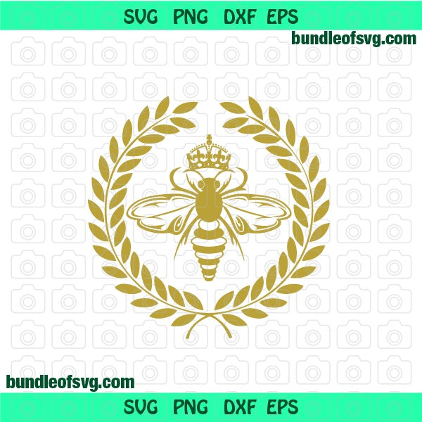 Queen Bee SVG Bumble Bee Crown Laurel Wreath Oliver shirt clipart Gift printable svg eps png dxf cutting files silhouette cameo Cricut
