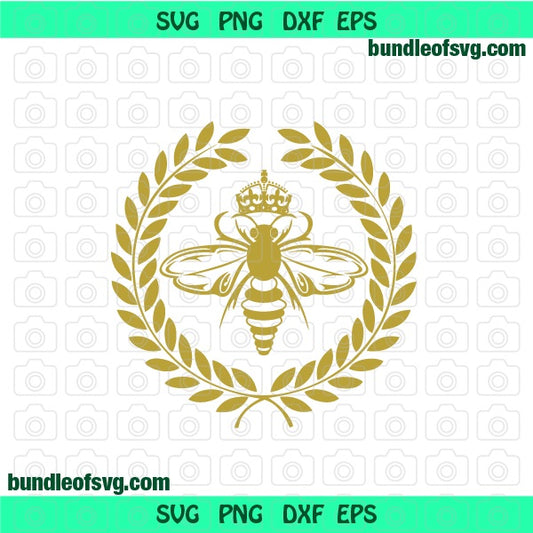 Queen Bee SVG Bumble Bee Crown Laurel Wreath Oliver shirt clipart Gift printable svg eps png dxf cutting files silhouette cameo Cricut