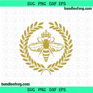 Queen Bee SVG Bumble Bee Crown Laurel Wreath Oliver shirt clipart Gift printable svg eps png dxf cutting files silhouette cameo Cricut