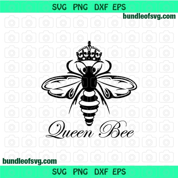 Queen Bee SVG Bumble Bee Crown shirt clipart Gift printable design Download svg eps png dxf cutting files for silhouette cameo Cricut