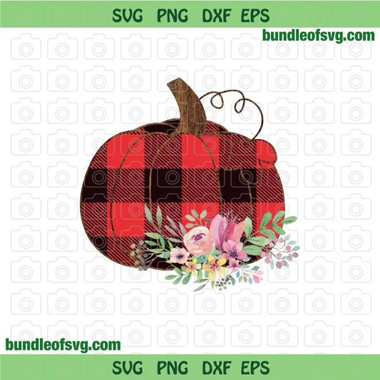 Red Buffalo Plaid Pumpkin PNG Sublimation Design Floral Pumpkin png Flower Pumpkin Fall Halloween Thanksgiving png file - BundleofSVG