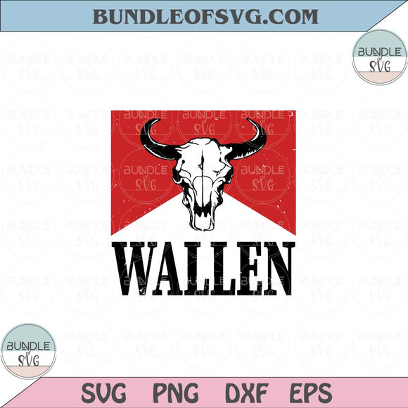 Red Wallen Bull Skull Svg Retro Wallen Svg Vintage Png Sublimation Dxf Eps files Cameo Cricut