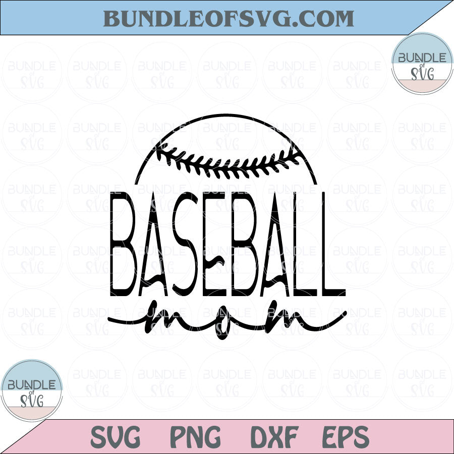 Retro Baseball Mom Svg Softball Silhouette Svg Baseball Png Dxf Eps files Cameo Cricut - BundleofSVG