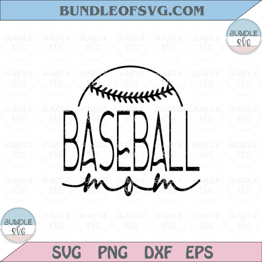 Retro Baseball Mom Svg Softball Silhouette Svg Baseball Png Dxf Eps files Cameo Cricut - BundleofSVG