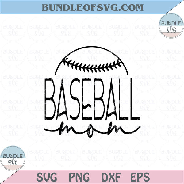 Retro Baseball Mom Svg Softball Silhouette Svg Baseball Png Dxf