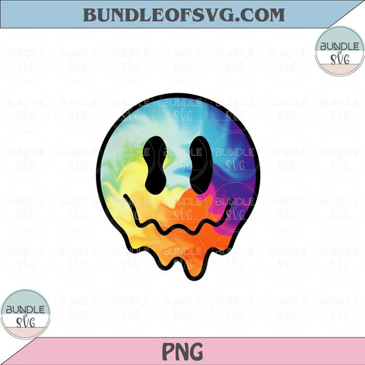 Retro Melting Smiley Face Png Tie Dye Smiley Face Png Sublimation Design file