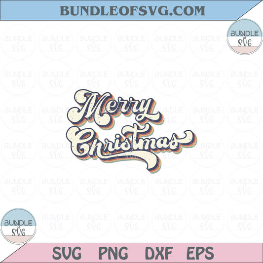 Retro Merry Christmas PNG Sublimation 70s Style Merry Christmas Svg Eps files Cameo Cricut - BundleofSVG