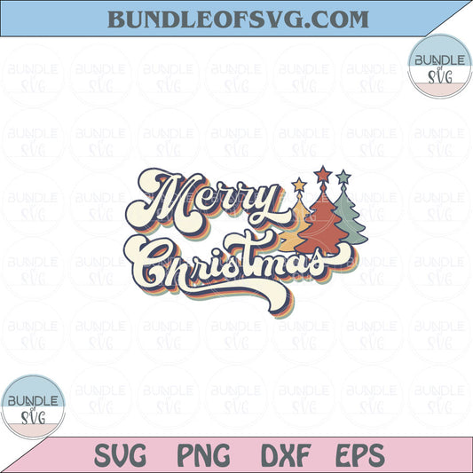 Retro Merry Christmas PNG Sublimation 70s Style Merry Christmas Svg Eps files Cameo Cricut - BundleofSVG
