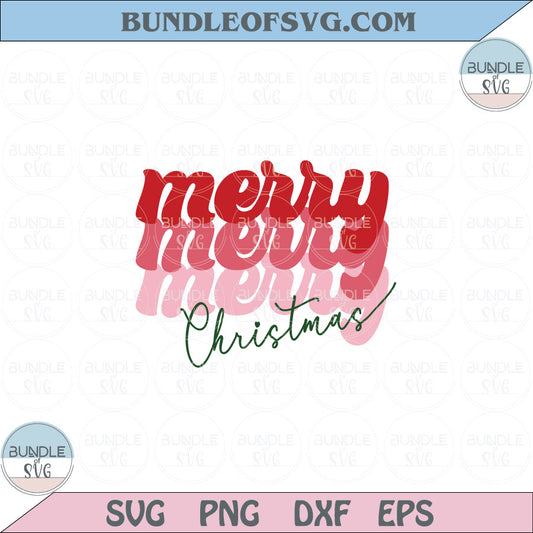 Retro Merry Christmas Svg Vintage Merry Merry Christmas Svg Png Dxf Eps files Cameo Cricut
