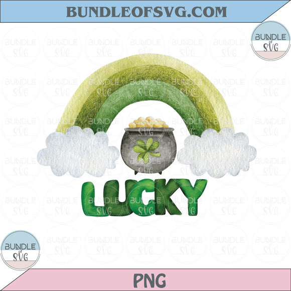 Retro Saint Patricks Rainbow Lucky Png Sublimation Clover Rainbow Png File